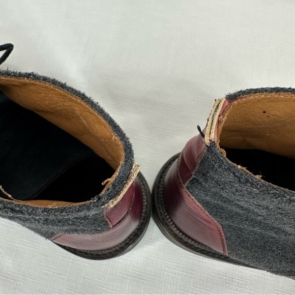 TAFT Men’s size 44 / 11 The Jack Oxblood Red Leather and Gray Wool Boots READ - Picture 11 of 16